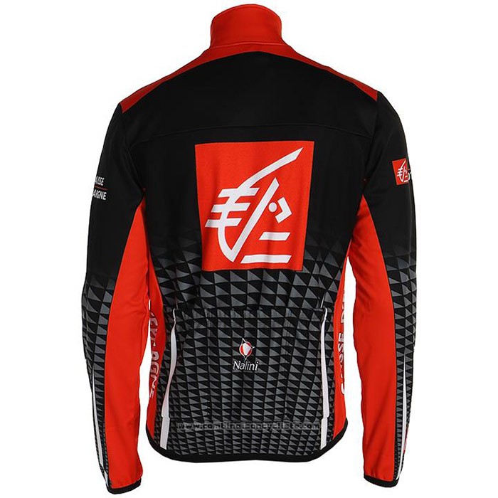 2020 Maillot Cyclisme Caisse d'Epargne Noir Rouge Manches Longues et Cuissard